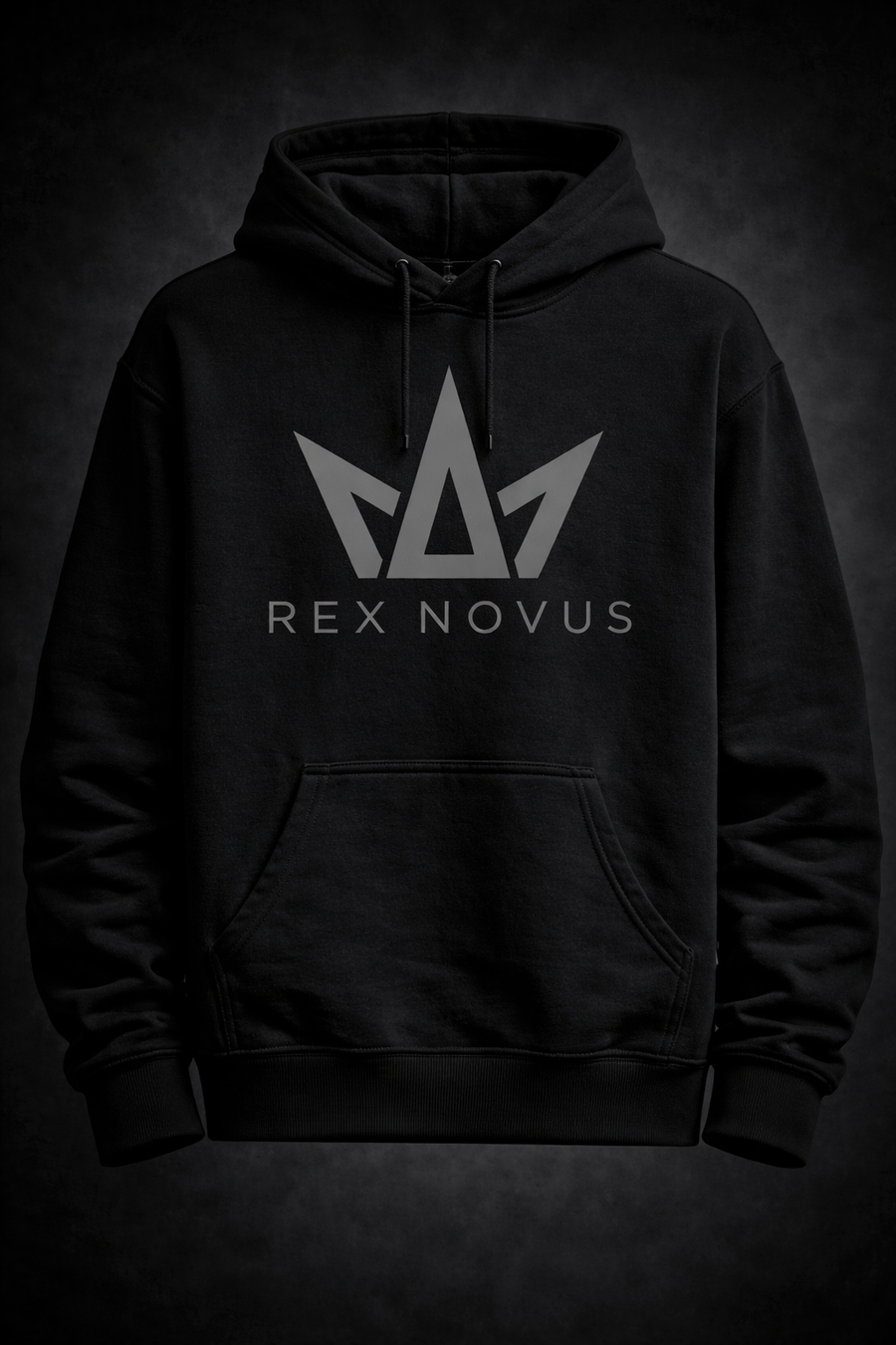Rex Novus wordmark black premium heavyweight hoodie luxury apparel Canada