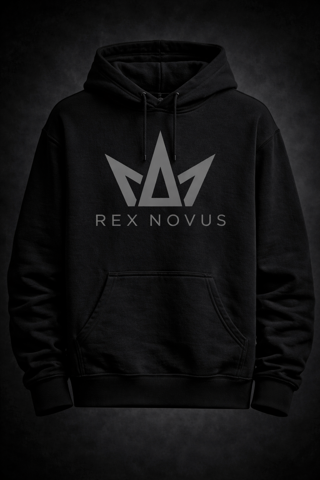 Rex Novus wordmark black premium heavyweight hoodie luxury apparel Canada